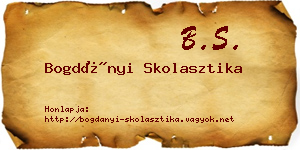Bogdányi Skolasztika névjegykártya